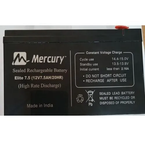 Mercury Gel Battery 12v 7.5ahs
